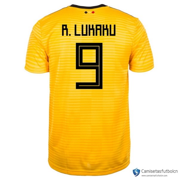 Camiseta Seleccion Belgica Segunda equipo R.lukaku 2018 Amarillo